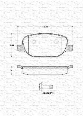 MAGNETI MARELLI 363702161434 -  Комплект тормозных колодок, дисковый тормоз